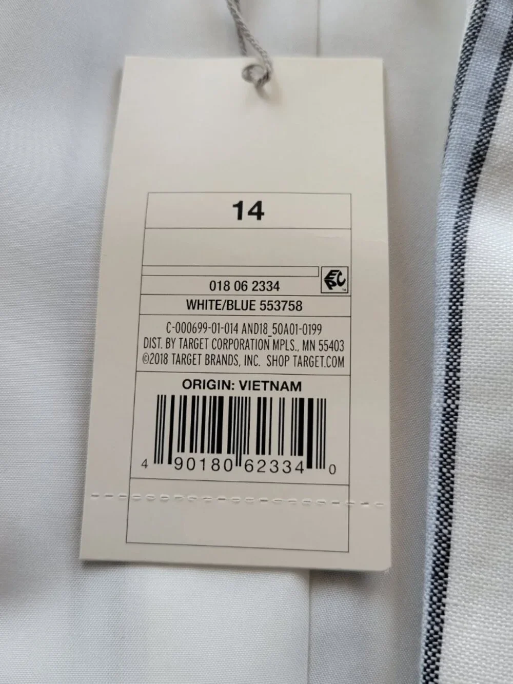 A New Day Women’s White & Blue Pinstripe Linen Blazer